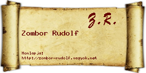 Zombor Rudolf névjegykártya
